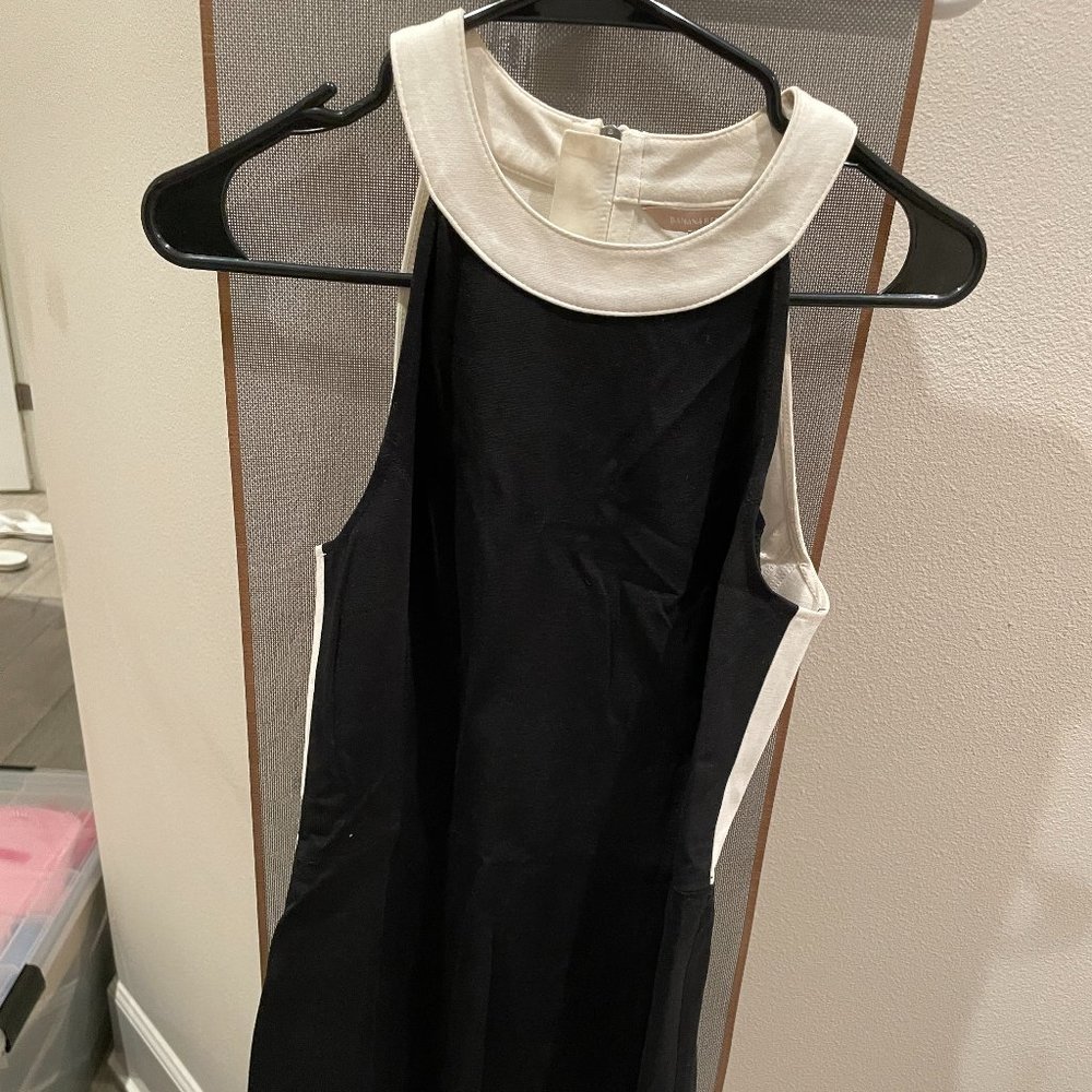 banana republic white black dress size 2